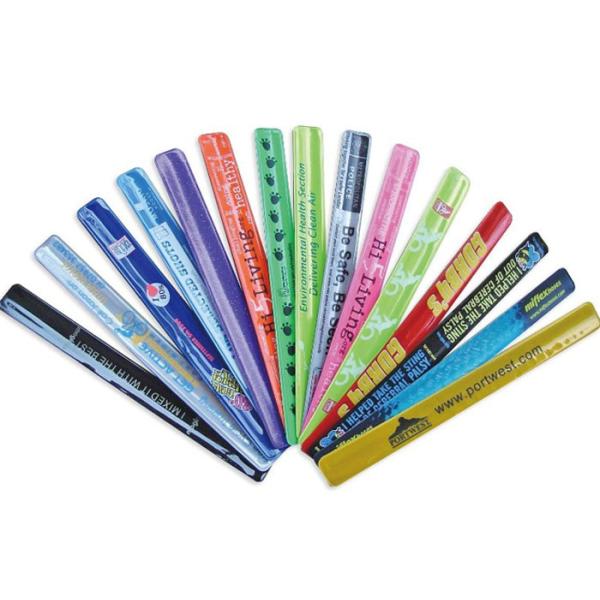 Festival PVC Reflective Slap Wristbands Custom Logo Printed Washable Type