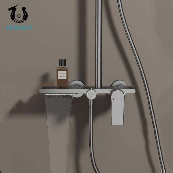 Exposed Valve Showers Best Brass Body White Gold Premium Ceramic Core Luxury Hotel