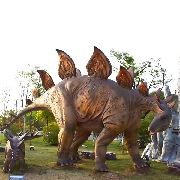 Silicone Animation Large Dinosaur Sculpture Weather Resistant For Park Decorations