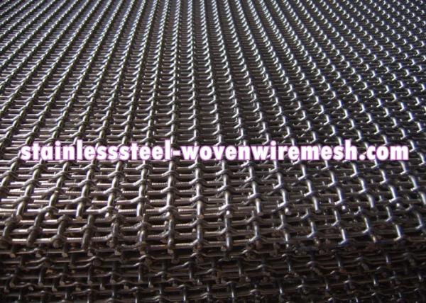 Locked Bending Decorative Metal Screen Mesh , Crimped Wire Fence For Cabinets