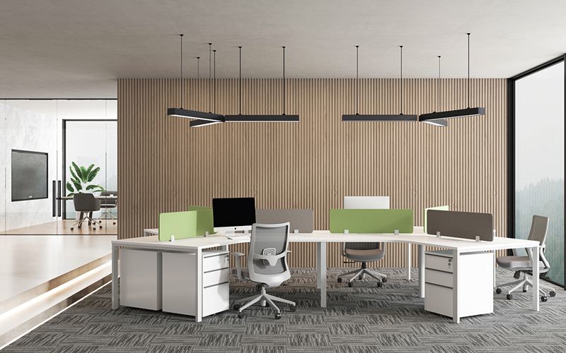 MFC Office Desks OEM & ODM 4 Person Open Space Workstations
