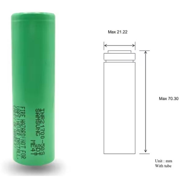 Оригинальный класс А 21700 высокий отвод 21700 литий батарея 3.6V 5000mAh INR21700-50S Макс 45A разряд