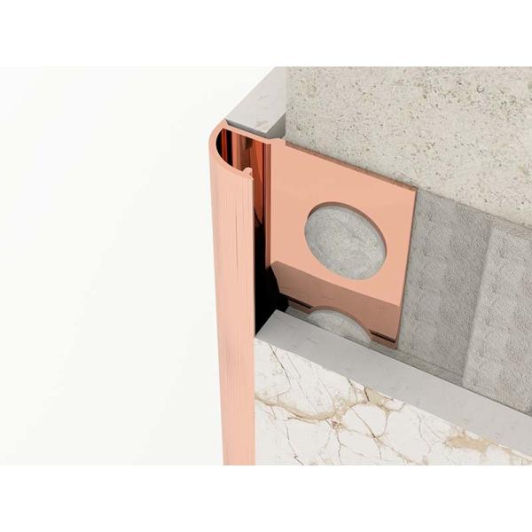 TUV Stainless Steel Tile Trim Brushed Round Closing Metal Strip