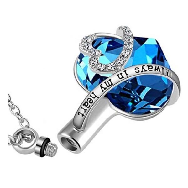 Stainless Steel Heart Locket Screw Necklace for Memorial Ashes Keepsake Pendant