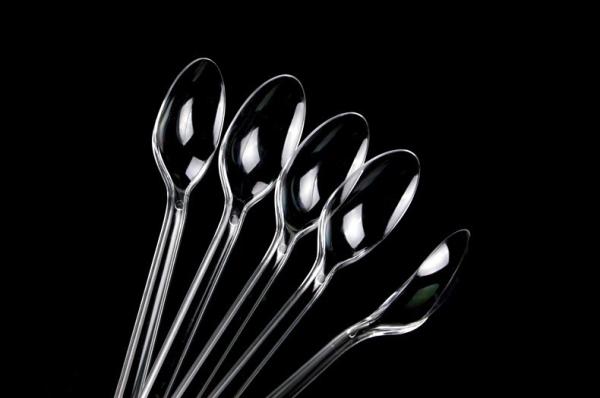 ladle 18.5 cm long disposable plastic spoons aslo as stirring rod clear color