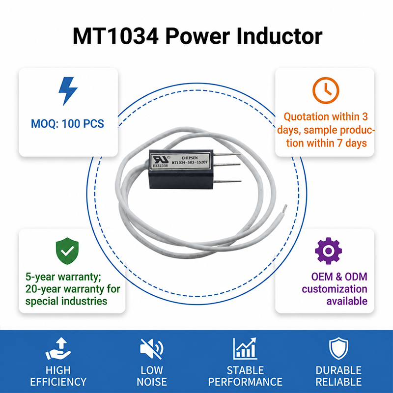 Compact Custom MT1034 Power Inductor Low DCR Stable Industrial Converters