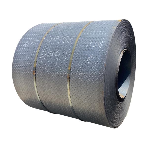 SS400 Q235 Mild Steel Checkered Coil/Plate for Floor Sheet Cutting Service and Wide Width at Affordable