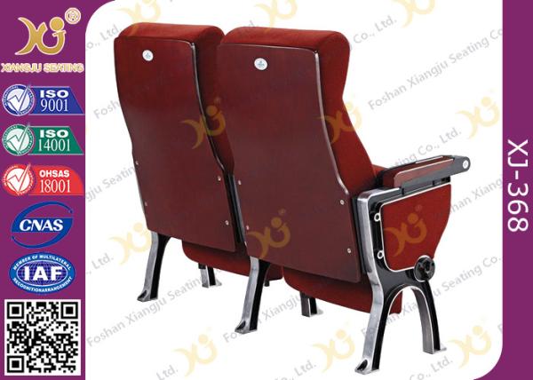 Custom PU Leather Back Auditorium Theatre Seating Chairs With Tablet Arm