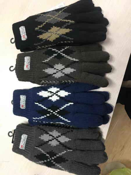3M thinsulate Jacquard acrylic gloves for winter--Mens outside gloves with perfect design