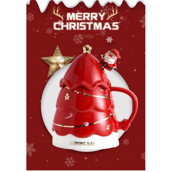 Christmas tree creative water sublimation cup ceramic mug coffee high-value couple sublimation cup