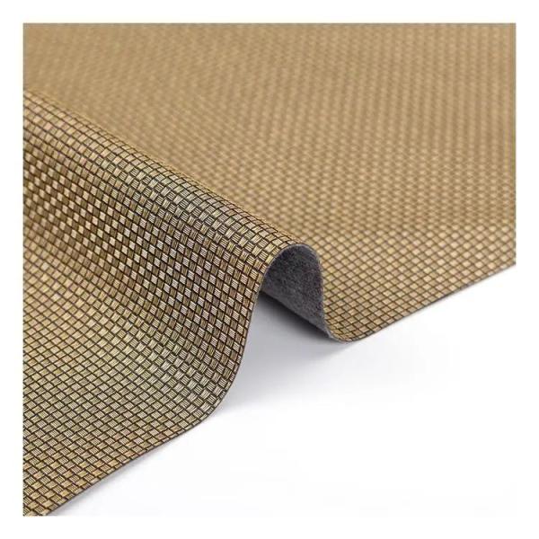 Pvc Metal Brillante Tejido En Relieve Patrón Cuero sintético artificial para embalaje Cartera Caja de zapatos Cuaderno de notas Tejido de cuero falso