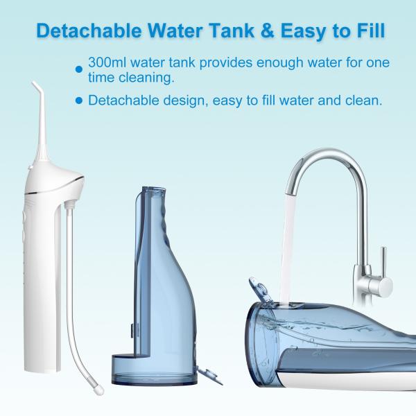 2000mAh Battery USB Rechargeable Water Flosser Commercial Grade Teeth Oral Irrigator