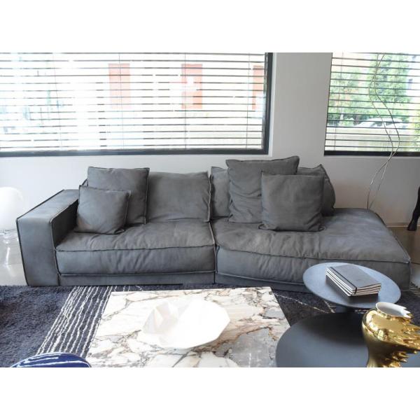 Fabric Leather Corner Sofa Recliner Chesterfield 0.61m Luxury Living Room Furniture Sets