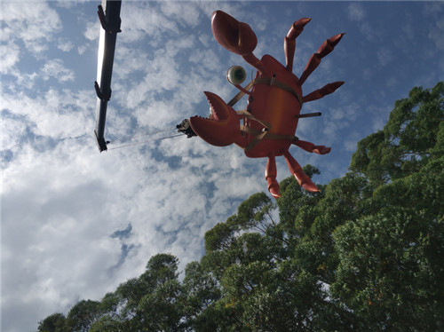 Iron Decorative Metal Sculpture Wall Mounted Giant Crab Statue For Restaurant