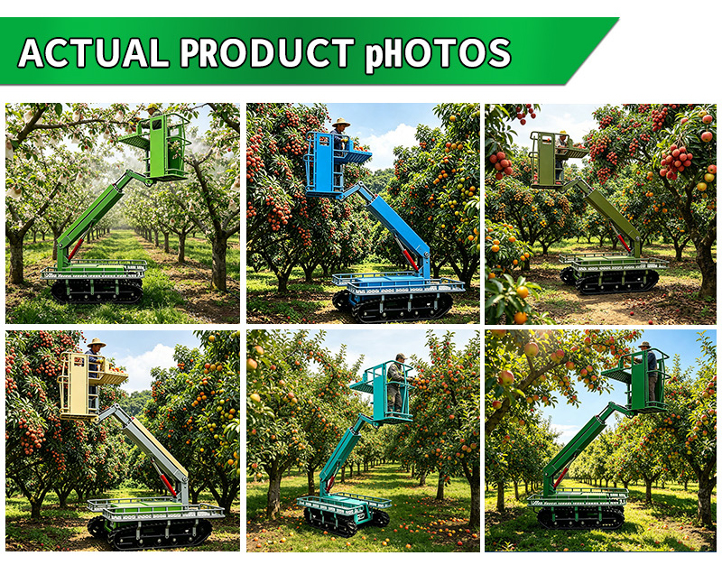 Aerial Tracked Picking Boom Lift Platform 100kg 2.5m Compact Orchard Crawler For Tree Pruning