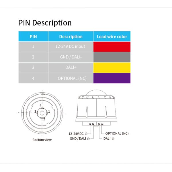 Zhaga Book18 Based SILVAIR Bluetooth Mesh PIR highbay motion sensor, DALI-2 D4i output, self-contained 