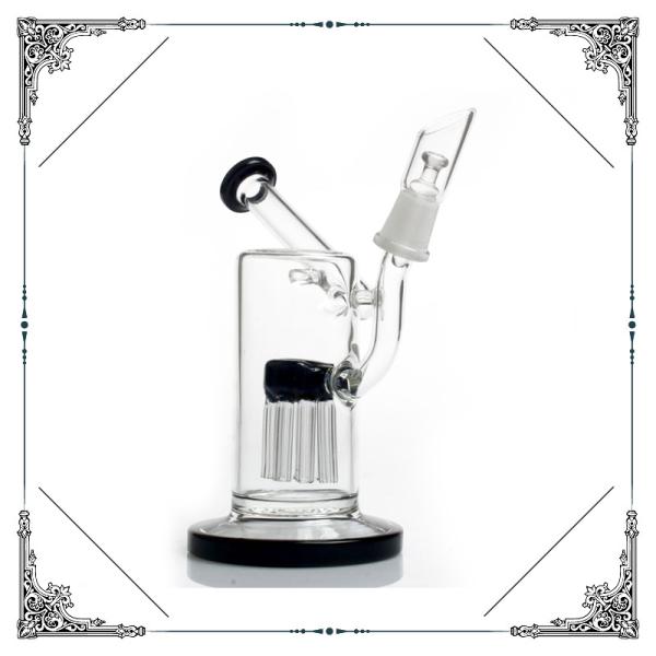 Mini Glass Water Bubbler 8 Arms Tree Percolator Perc Glass Water Pipe