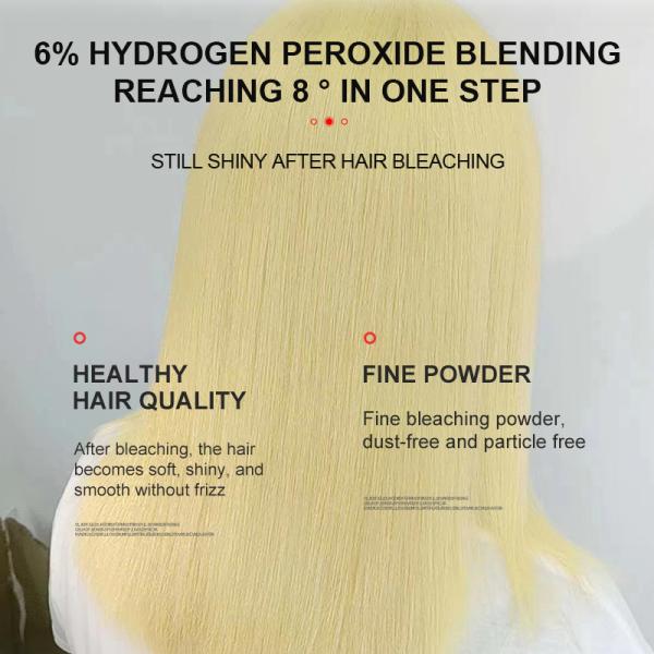 Poudre décolorante professionnelle pour cheveux de salon, faible irritation, coloration uniforme, protection intégrée, sans ammoniaque, certifié BPF, vente en gros