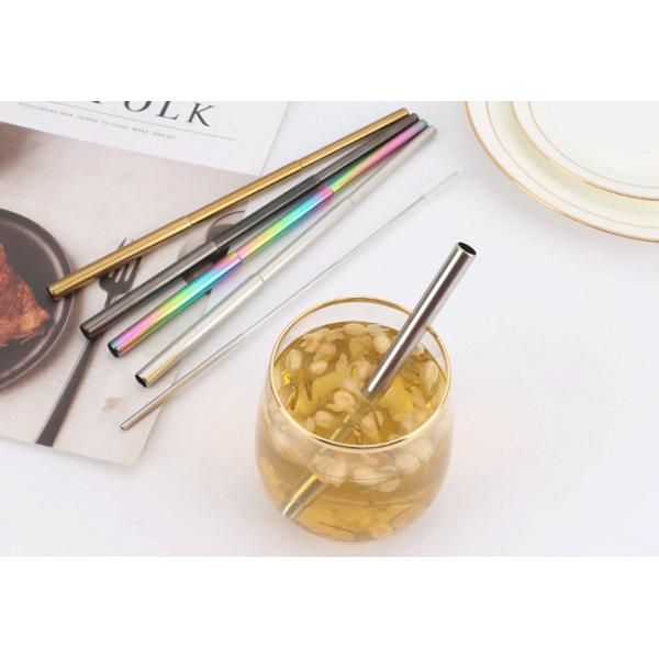 Bar Drinking 10.5 Stainless Steel Straws With Cleaner FDA Approved Reusable