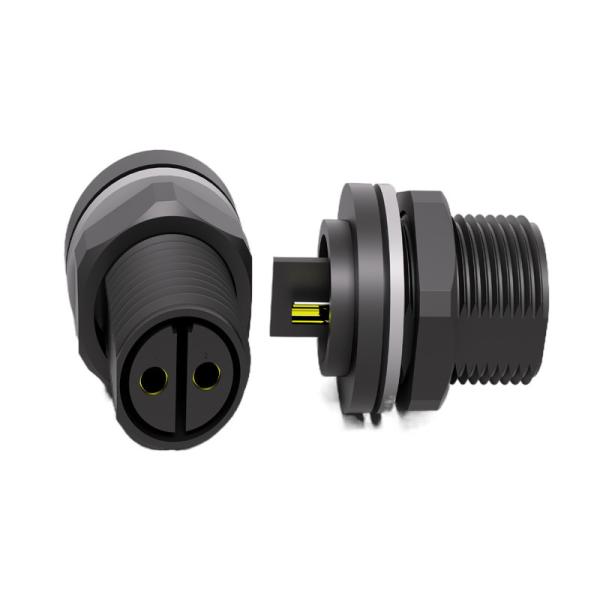 PA6 IP67 Industrial Circular Connectors 100VAC Treaded Type M12 Waterproof Connector