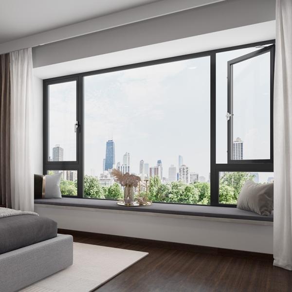 American Producing Swing Open Aluminum Traditional Casement Windows in Classic Design