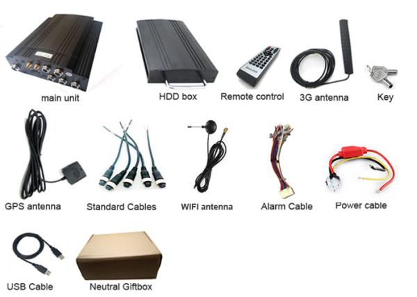 GPS 3G/4G/WIFI MDVR車のブラック ボックスとの車AHD 4CH HDD SD移動式DVR