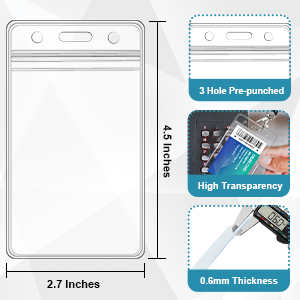 Pack Clear ID Badge Holder With Lanyard Black Lanyards With Vertical Waterproof ID Badge Holder For Office, School, Travel