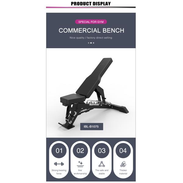 1355x785x1340mm Weight Lifting Bench for Commercial Gyms Adjustable Incline and Decline