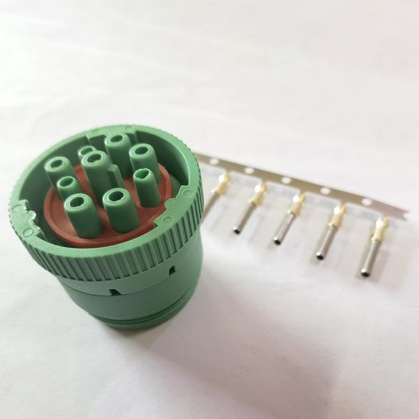 Green Deutsch J1939 Female Connector , Automotive 9 Pin OBD Connector