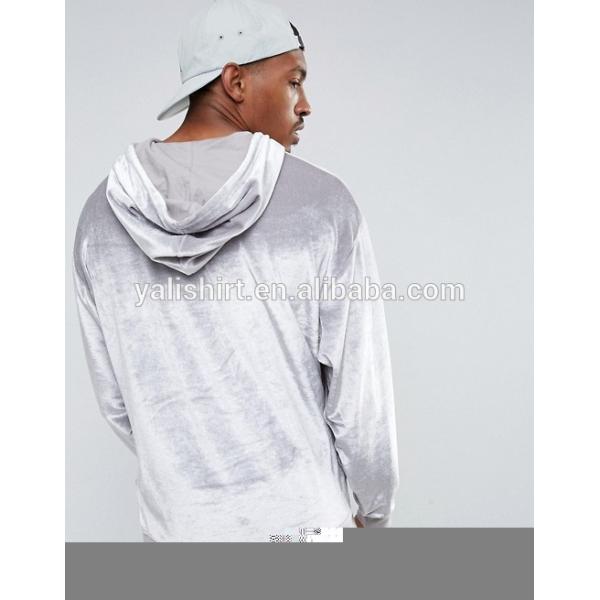 Custom Logo Soft Oversized Drop Shoulder Hoodie , Plus Size Velour Hoodie For Men