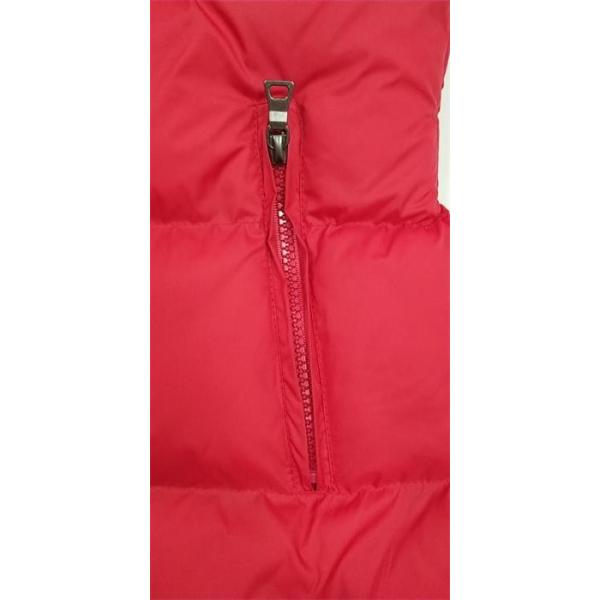Red Ladies Hooded Padded Jackets Womens Mid Length Puffer Coat With Hood
