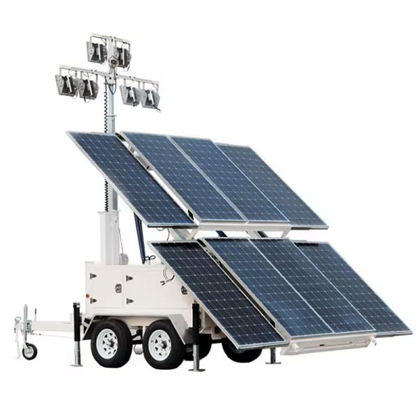 Factory Solar Powered Lighting Towers 355Degree  Outdoor Lighting Dual Axle Trailer Light Tower