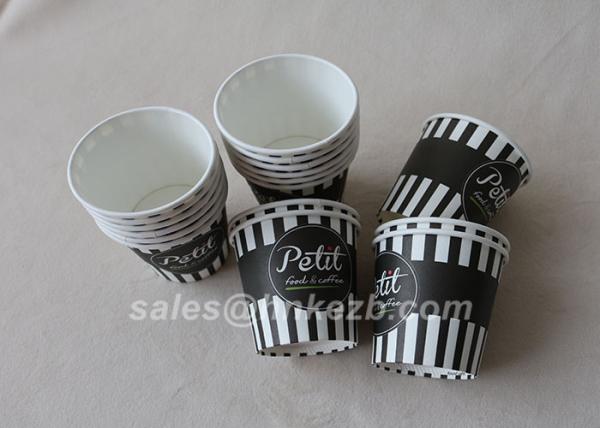Glossy Lamination Disposable Single Wall Paper Cups 7oz for tea , ice cream