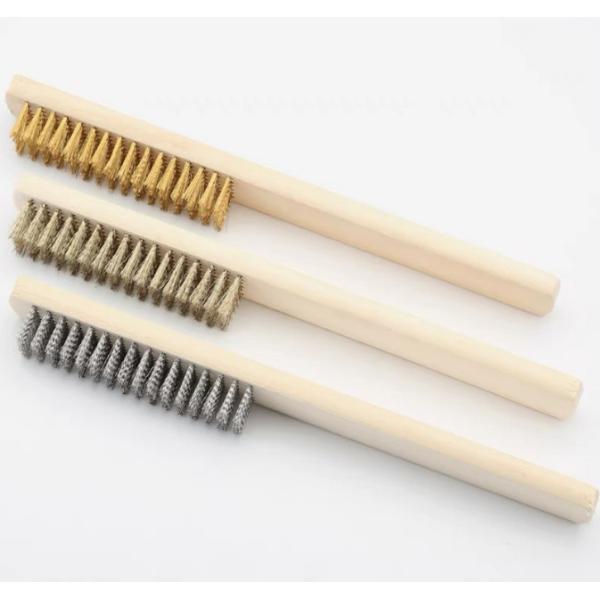 Heavy Duty Scratch Brush Stainless Steel Wire Brush For Cleaning Rust With Wooden Handle
