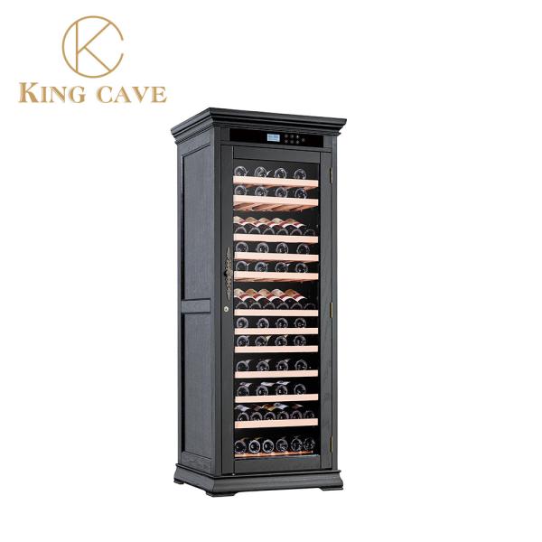 Moisture Proof Black Wooden Wine Cooler Cabinet Custom Made