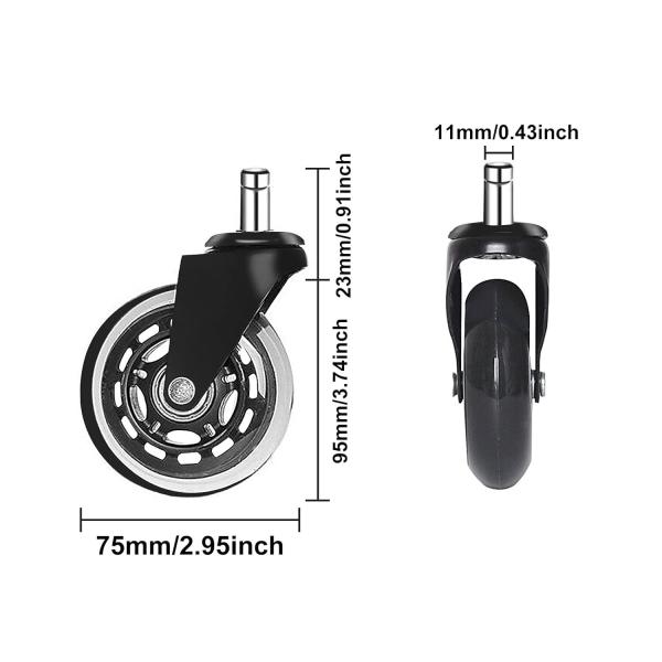3-5 Inch Office Chair Caster Quiet Rolling Ball Bearing Wheels