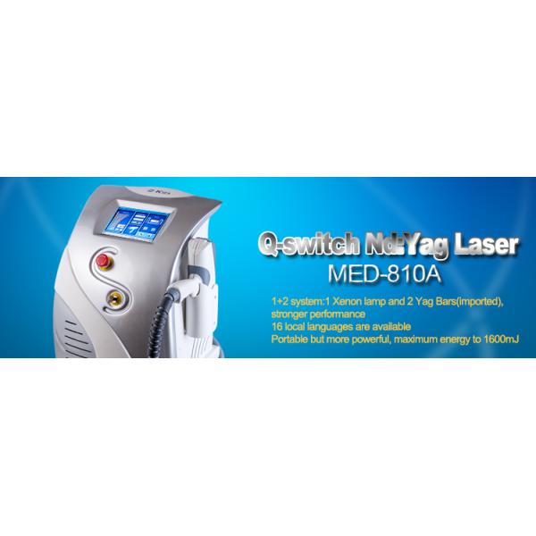 Protable Q - Switched ND YAg Laser Tattoo Removal Equipment With 1064nm / 532nm