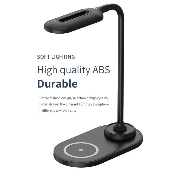 Ultra fast wireless charging，multifunctional touch desk lamp，bedside table intelligent light companion
