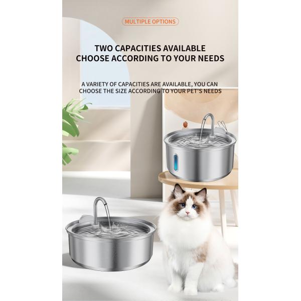 Pet Water Dispenser With Filter CE FCC ROHS IP68 Certified 5V ≥ 1.5A Adapter Suitable