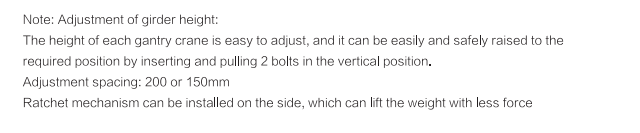 250 kg Rated Loading Capacity Adjustable Aluminum Mobile Gantry Crane for Heavy Duty Tasks