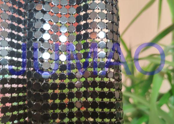 Black Slices Metal Sequin Fabric , 4 Mm * 4 Mm Common Areas Metal Flake Fabric