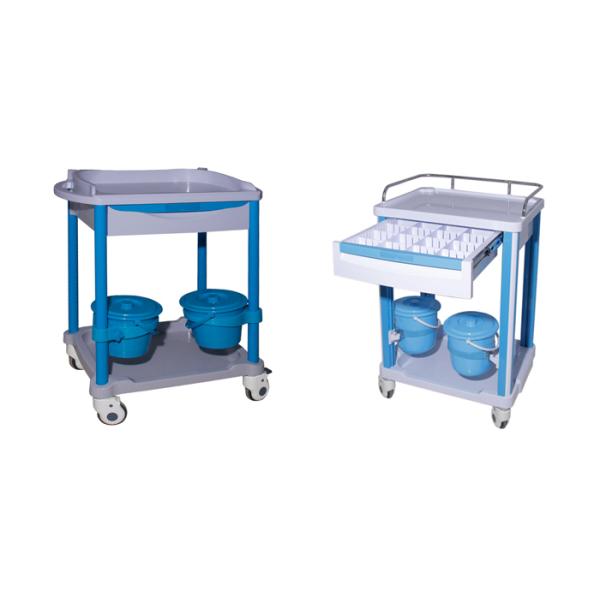Blue Color Hospital Medical Trolley , Nursing Trolley With Drawer Wheels
