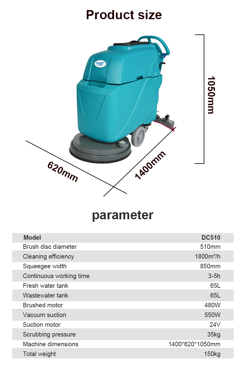 Factory Wholesale Hard Floor Scrubber Machine Electric Walk-behind Concrete Floor Scrubber Suitable for Storehouse Gym