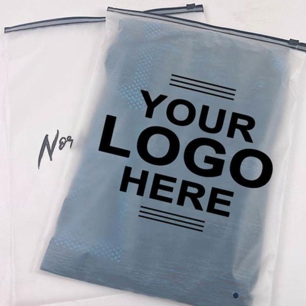 Custom Printed Frosted Plastic Transparent Pvc Slider Ziplock Clothing Packaging Zip Lock Poly Bag With Zipper Black