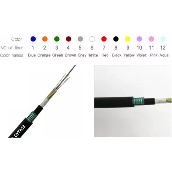 Зарытый в землю кабель оптического кабеля стекловолокна ядра GYTA53 96 подземный Armored сразу