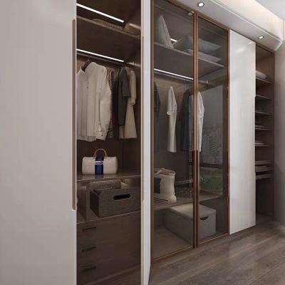 High End Wood Swing Shutter Wardrobe Internal Storage Matte White Custom