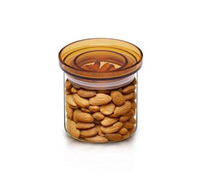 Kitchen Storage Glass Food Canisters Jar Packaging Container With Bamboo Plastic Lid