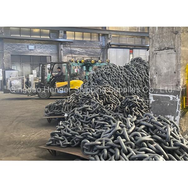 Черная покрашенная анкерная цепь анкерной цепи связи стержня морская