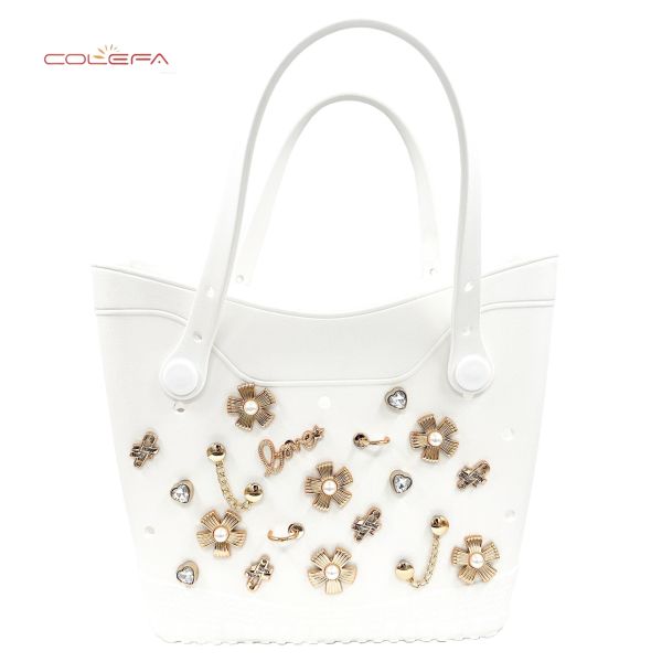 Factory Direct New Arrival EVA Tote Bag European & American Style Outdoor Beach Bag DIY Creative Punch Hole Tote Large Capacity