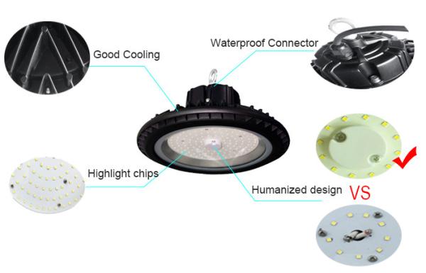 100w High Lumen UFO High Bay Light Aluminum Alloy Body For Warehouse Lighting